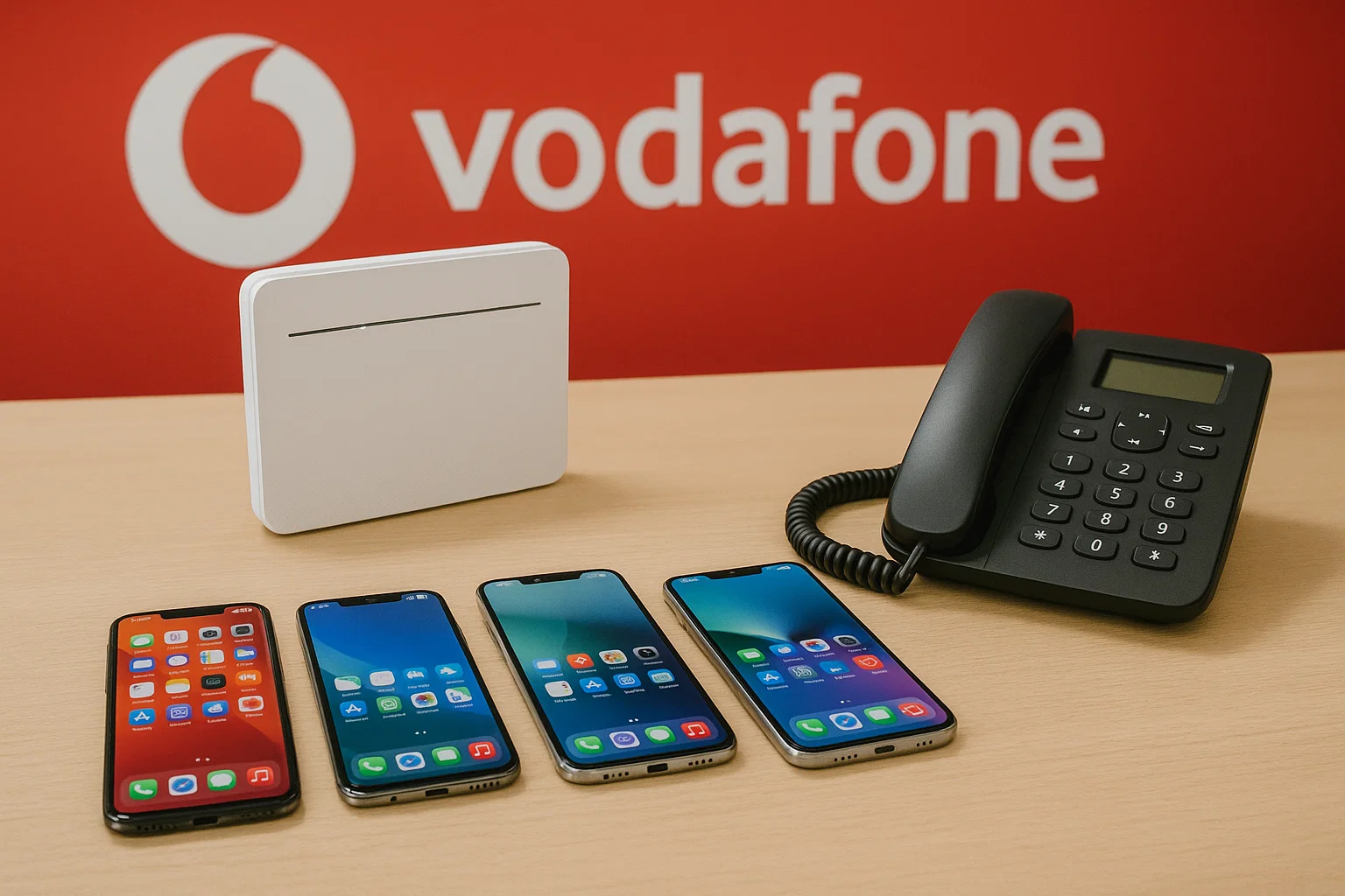 Fibra y cuatro lineas moviles de Vodafone