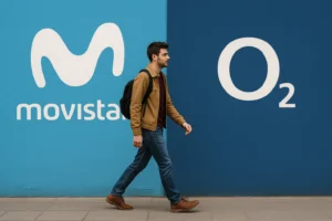 Persona cambiándose de Movistar a O2