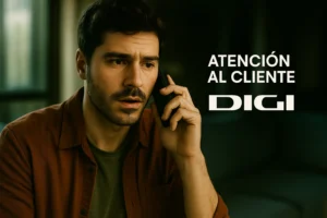 Persona hablando con el teléfono de Digi para atención al cliente