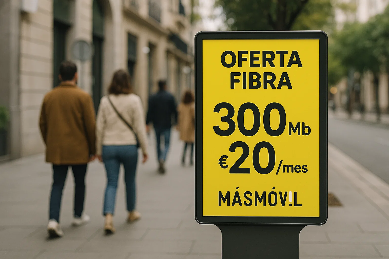Cartel de ofertas de fibra MásMóvil