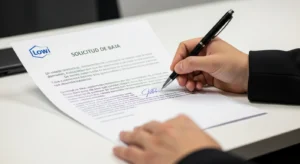 Persona firma documento de baja Lowi
