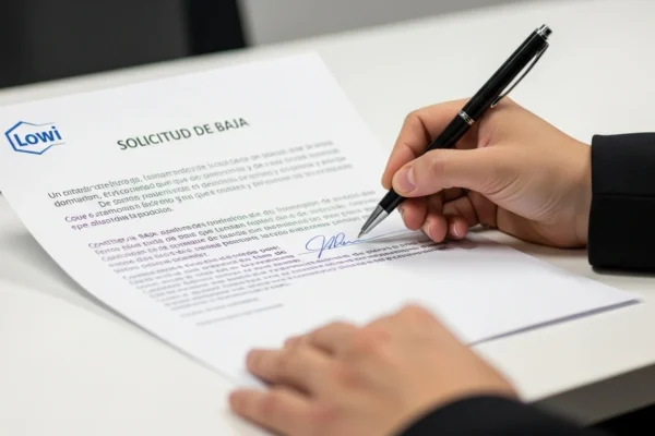 Cómo dar de baja Lowi: pasos detallados, penalizaciones y consejos Persona firma documento de baja Lowi