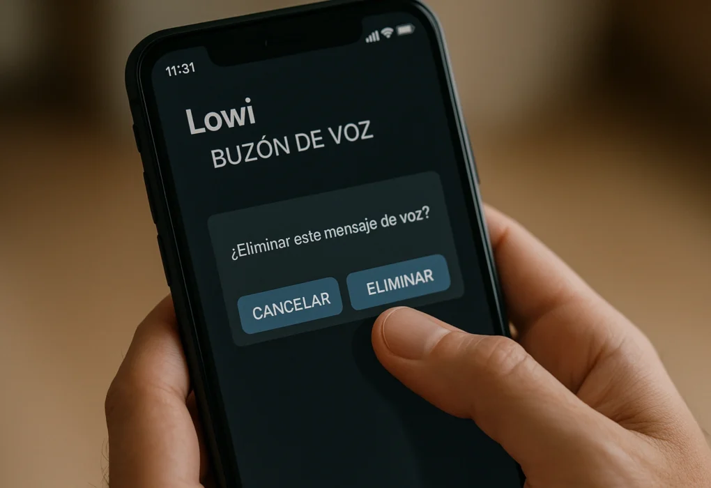 Persona quita el buzón de voz de Lowi