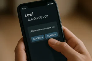Persona quita el buzón de voz de Lowi
