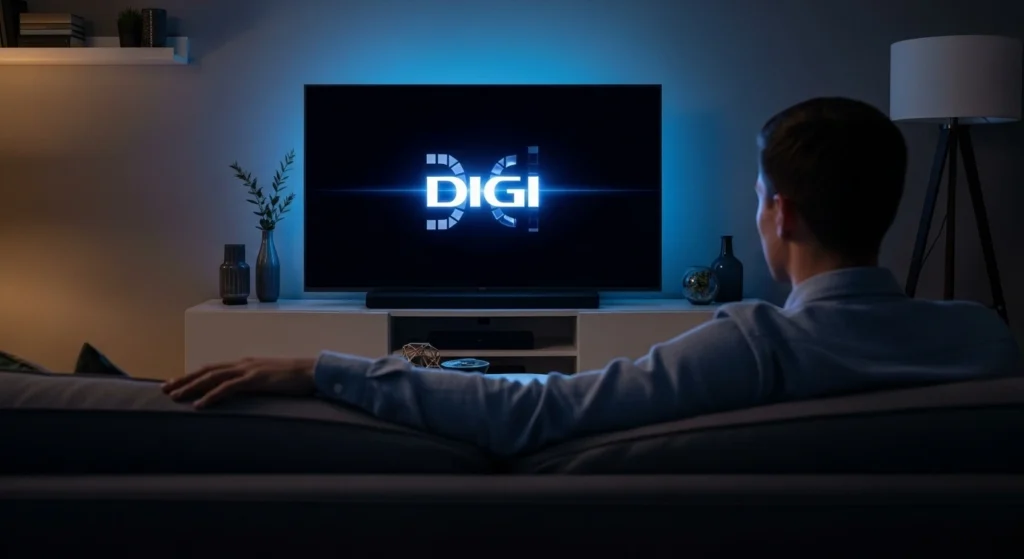 Persona viendo la televisión de Digi